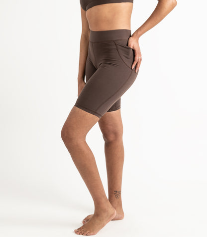 Pocket Long Bike Shorts - Chocolate Martini
