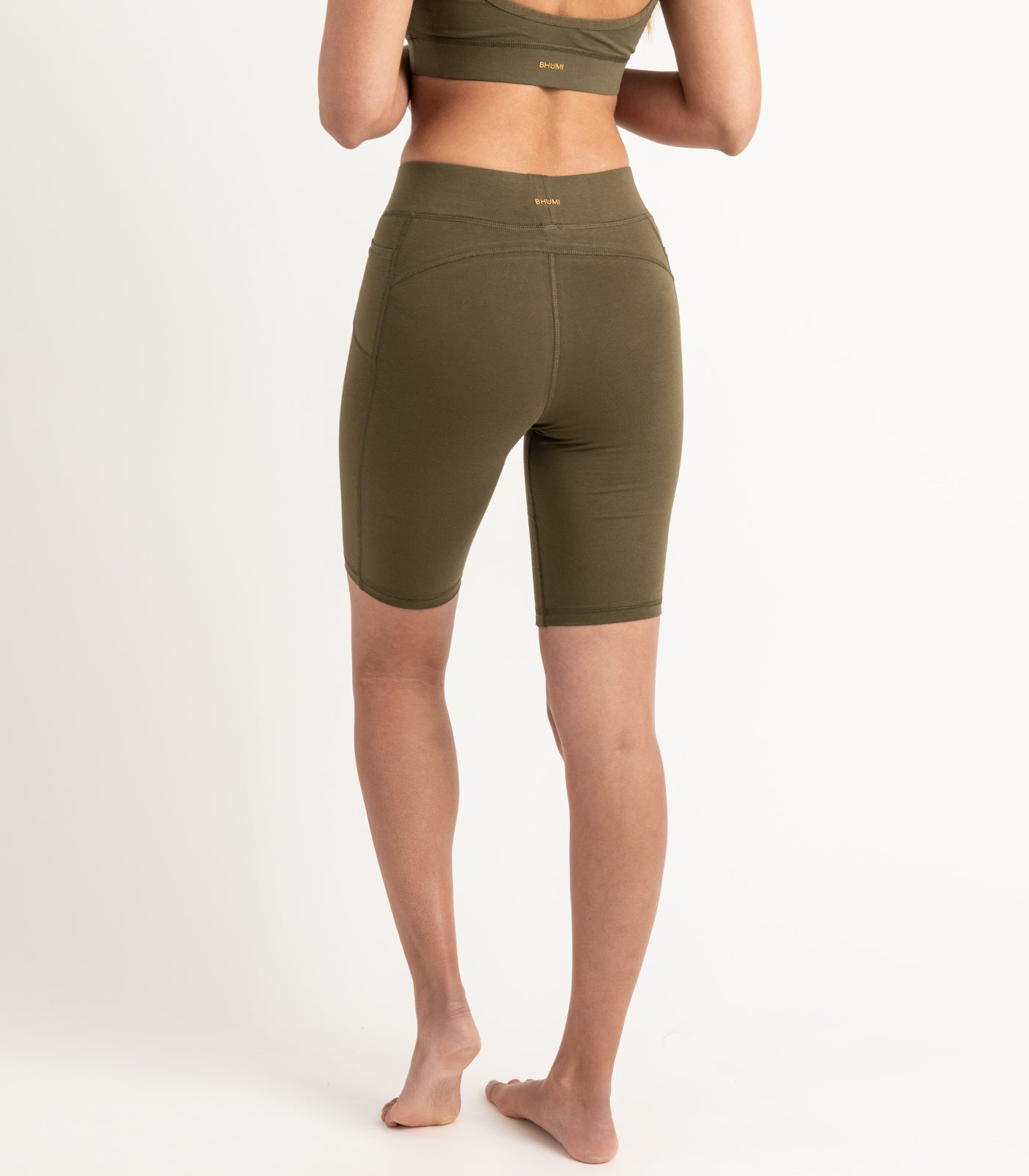 Pocket Long Bike Shorts - Dark Olive
