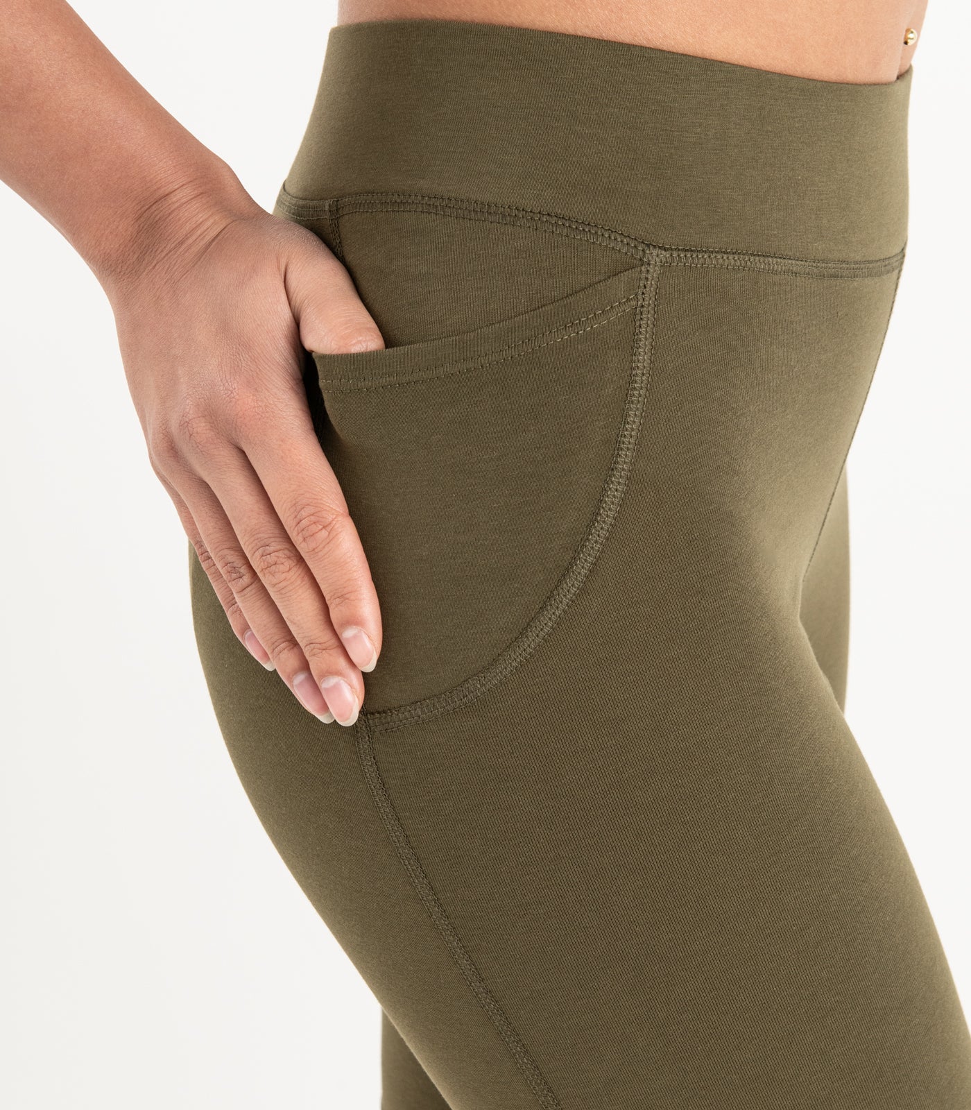 Pocket Long Bike Shorts - Dark Olive