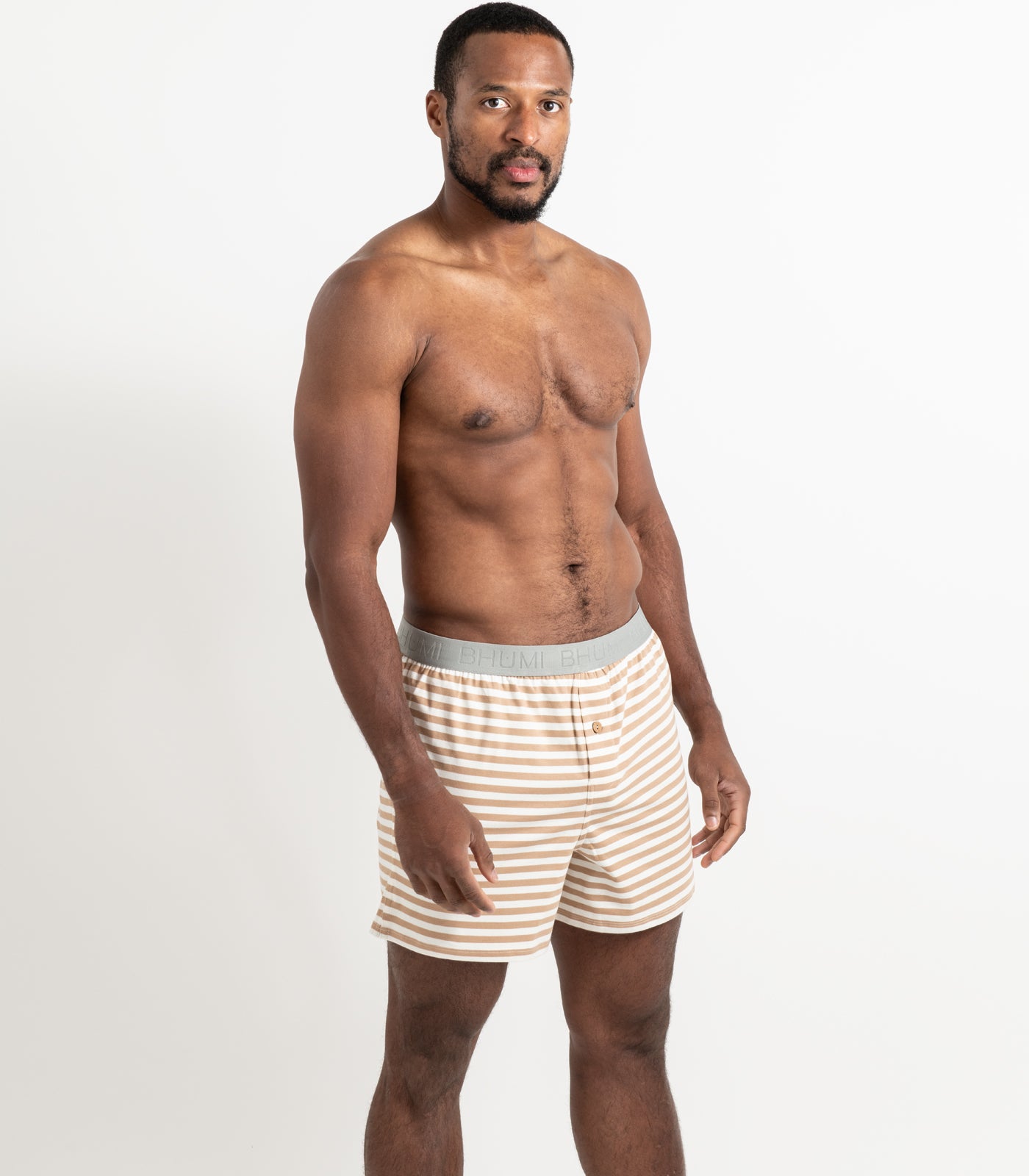 Bhumi Organic Cotton - Original Boxers (2 Pack) - Tan Stripe