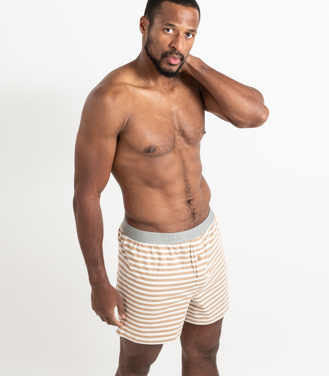 Bhumi Organic Cotton - Original Boxers (2 Pack) - Tan Stripe