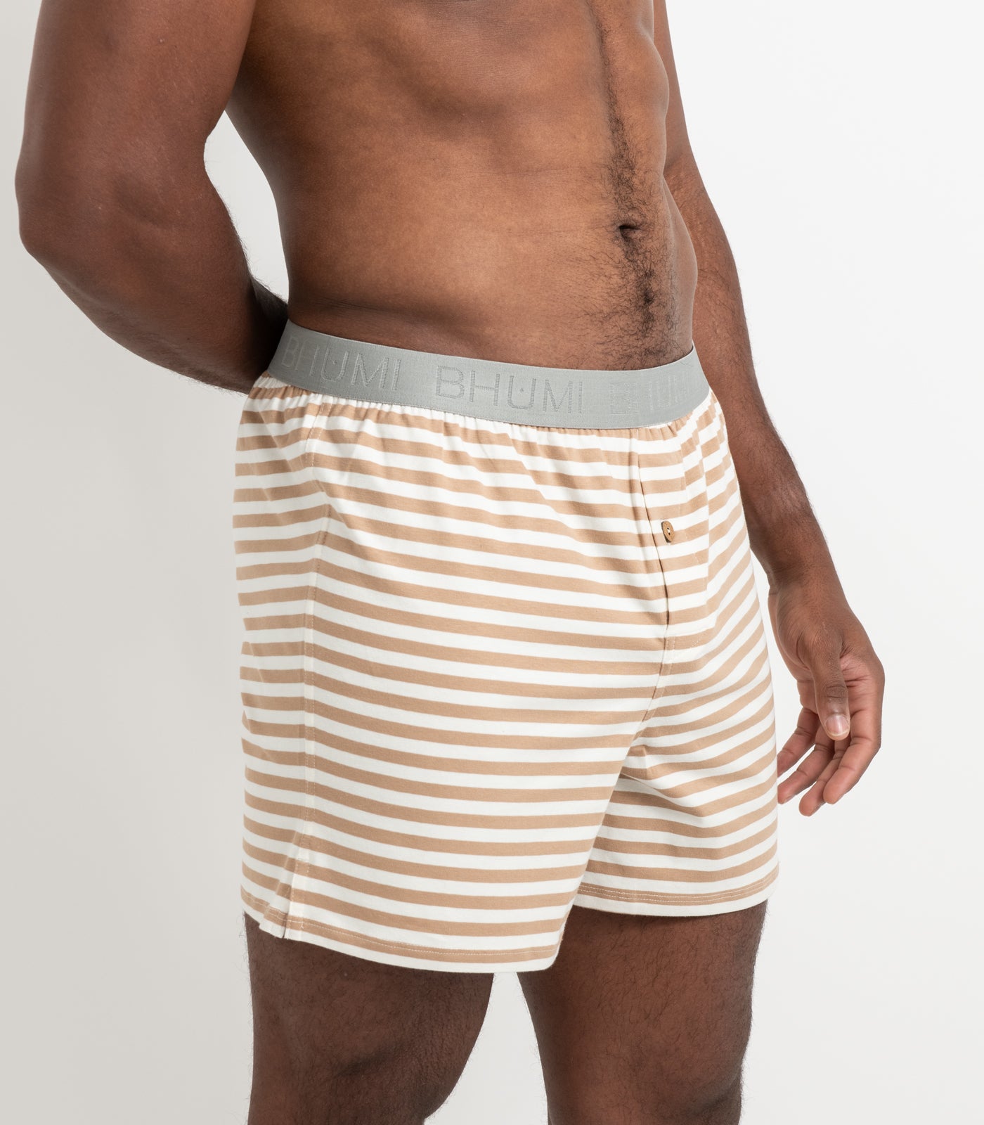 Bhumi Organic Cotton - Original Boxers (2 Pack) - Tan Stripe