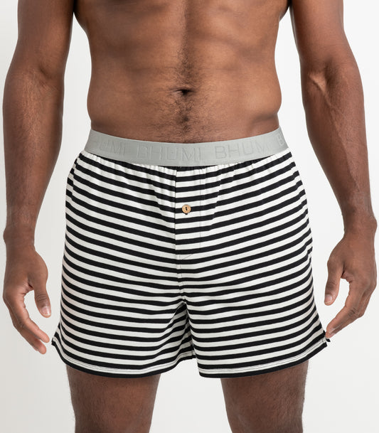 Bhumi Organic Cotton - Original Boxers (2 Pack) - Black Stripe