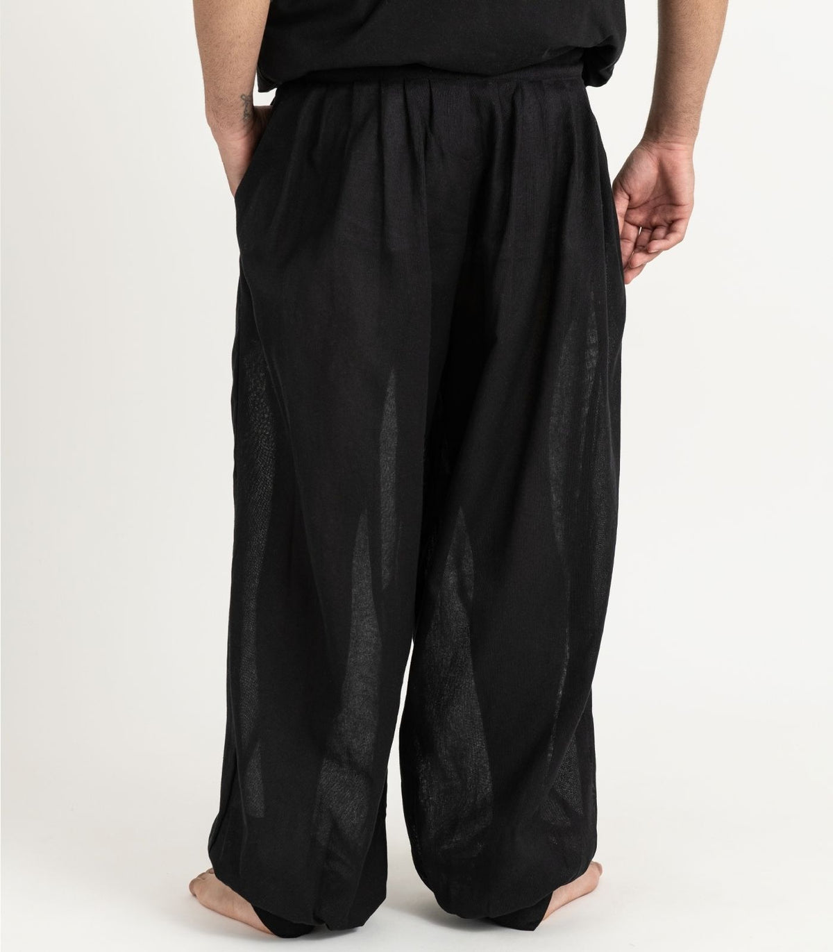 Organic Khadi Breeze Harem Pants - Black