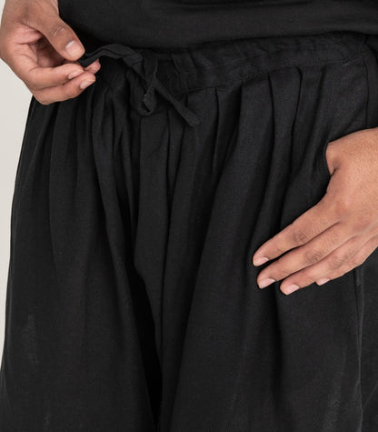 Organic Khadi Breeze Harem Pants - Black