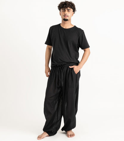 Organic Khadi Breeze Harem Pants - Black