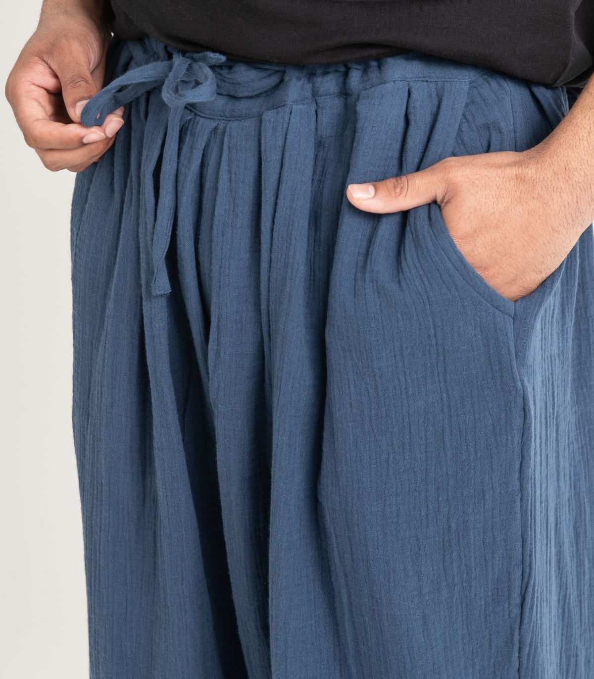 Organic Muslin Breeze Harem Pants - Indigo
