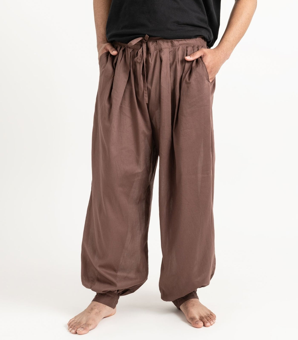 Organic Voile Breeze Harem Pants - Chocolate