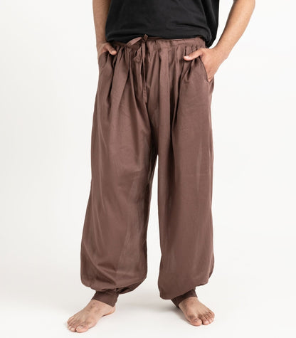 Organic Voile Breeze Harem Pants - Chocolate