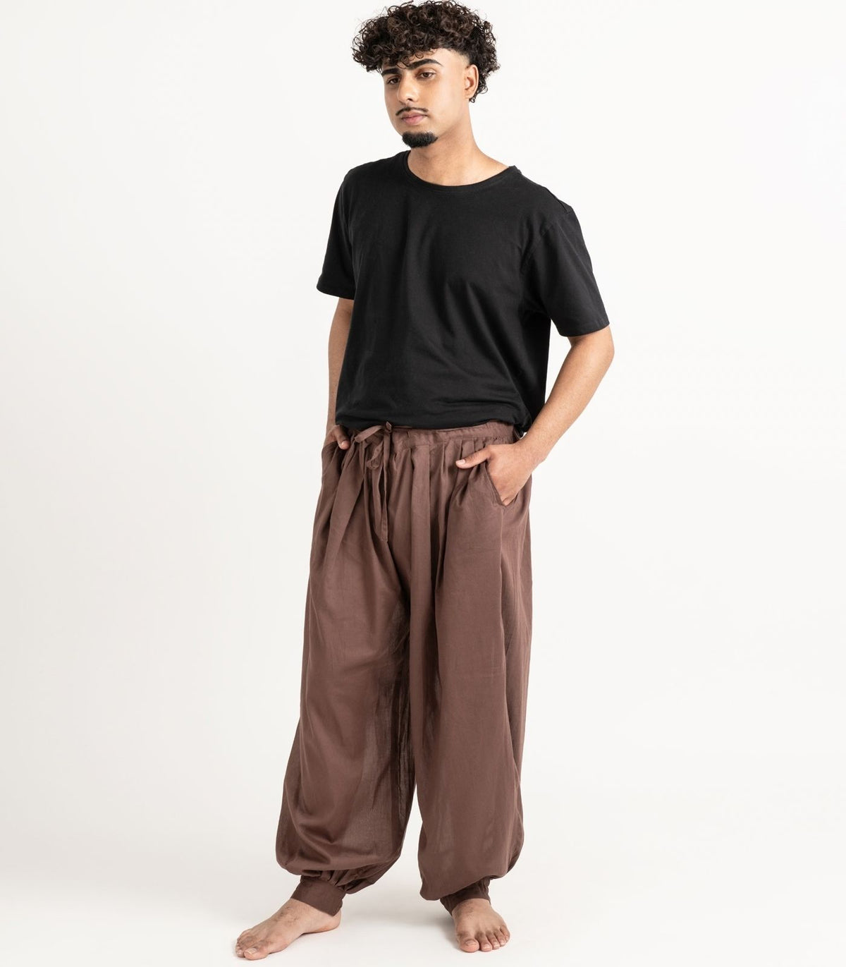 Organic Voile Breeze Harem Pants - Chocolate