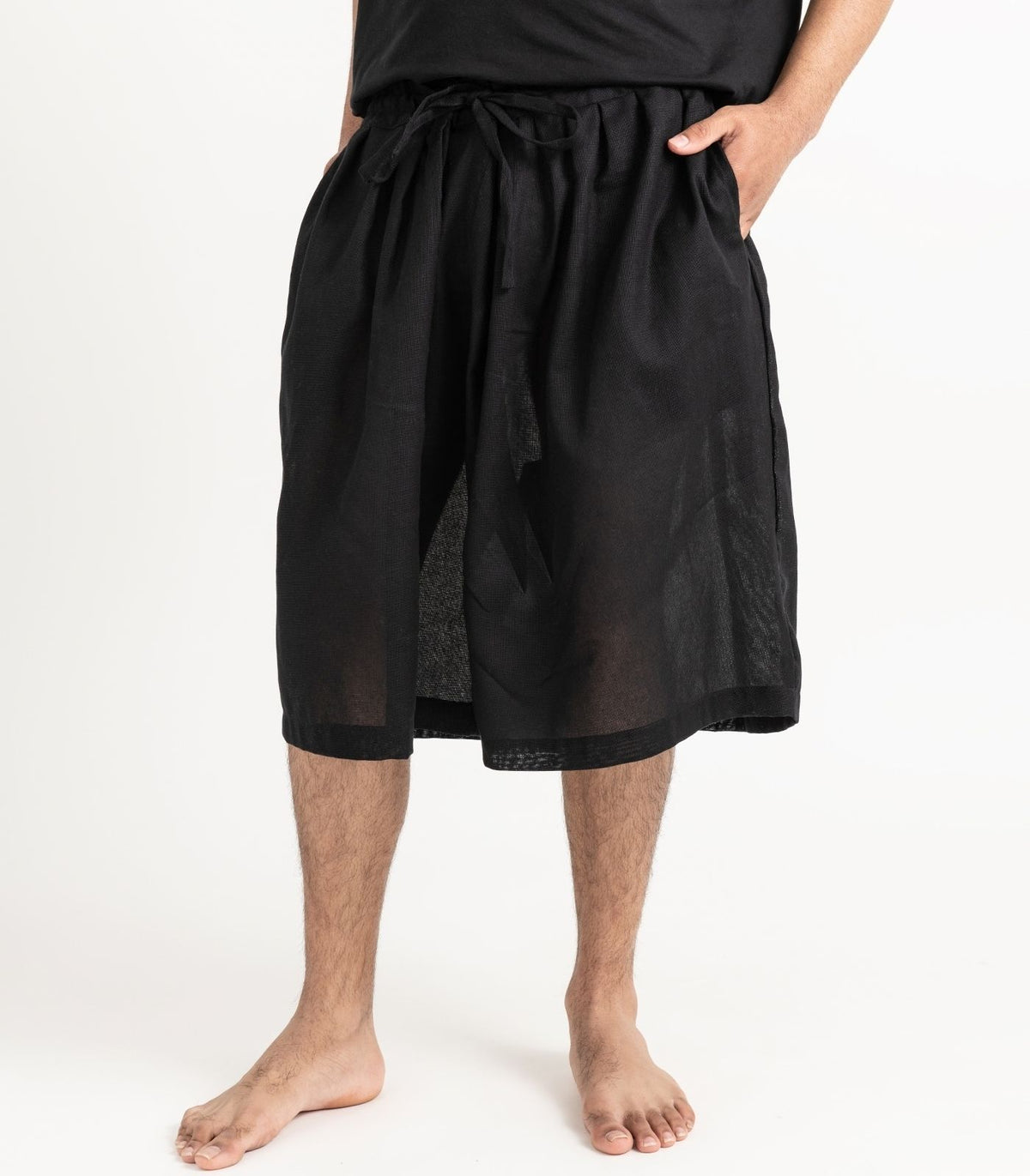 Organic Khadi Breeze Shorts - Black