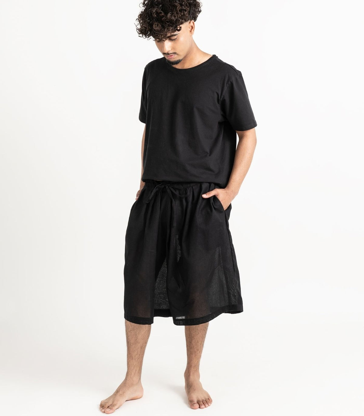 Organic Khadi Breeze Shorts - Black