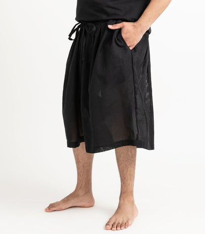 Organic Khadi Breeze Shorts - Black