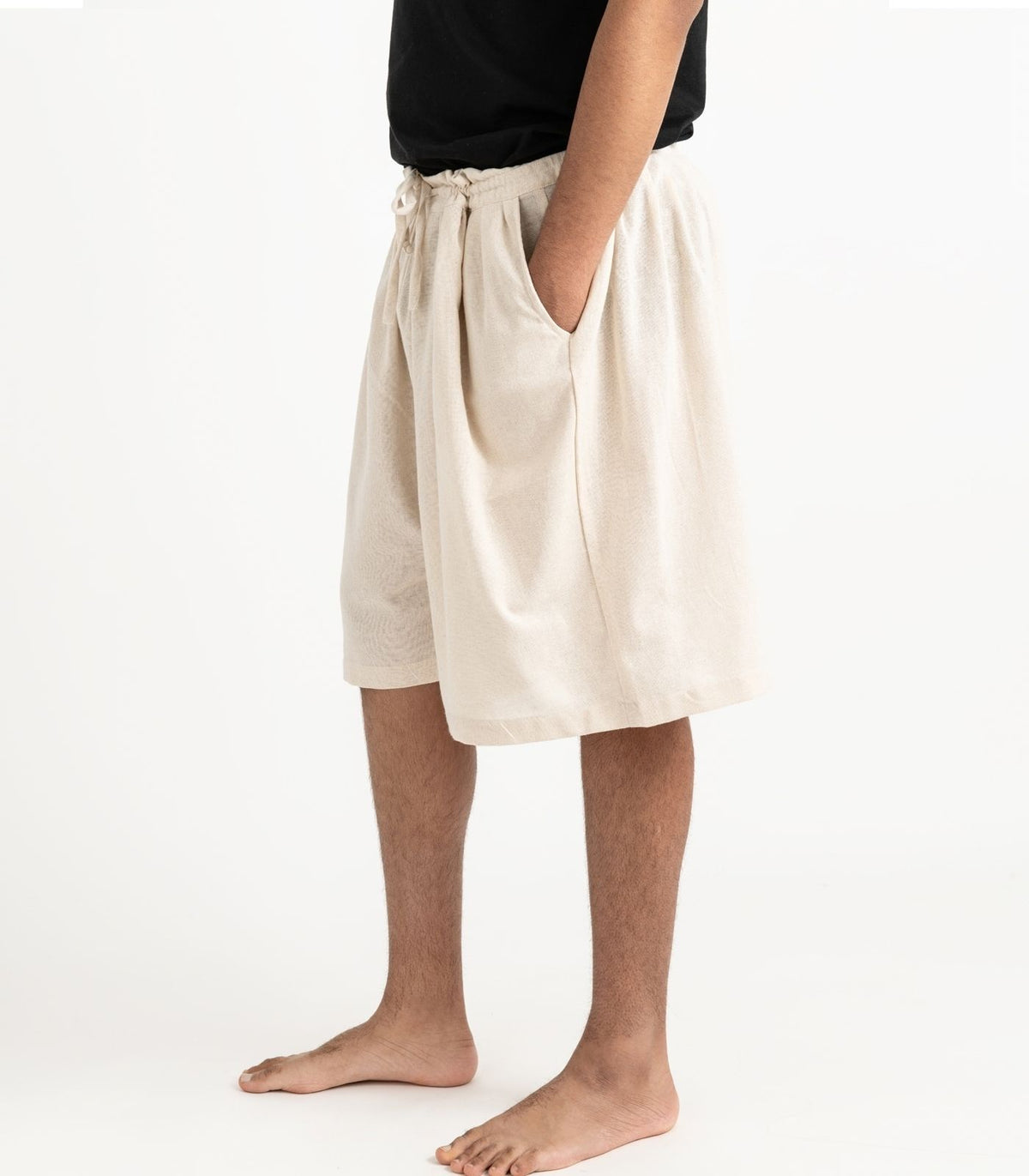 Organic Khadi Breeze Shorts - Natural