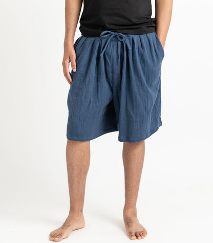Organic Muslin Breeze Shorts - Indigo
