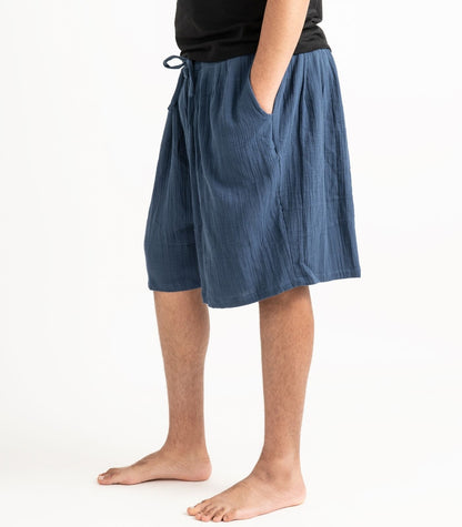Organic Muslin Breeze Shorts - Indigo