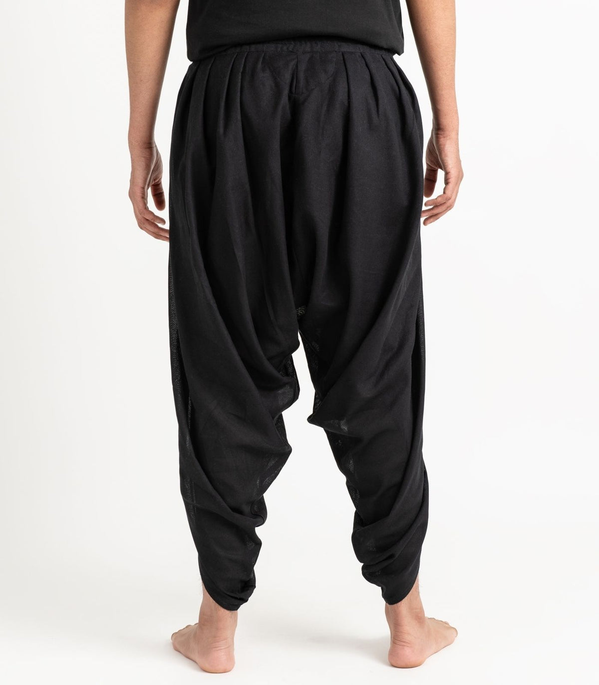 Organic Khadi Dhoti Pants - Black