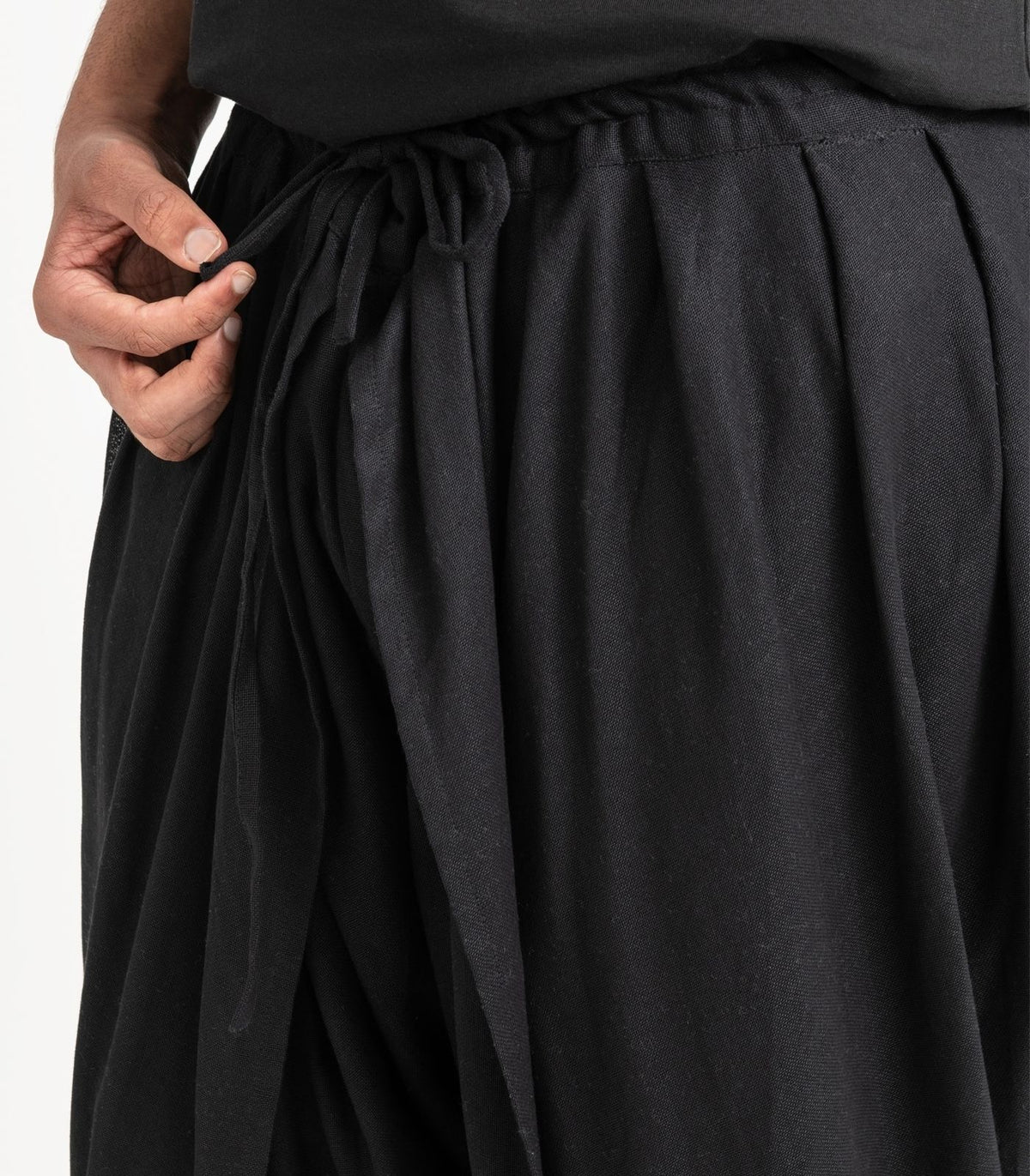 Organic Khadi Dhoti Pants - Black