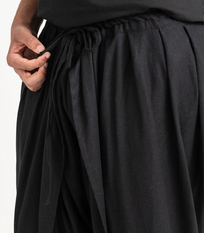 Organic Khadi Dhoti Pants - Black