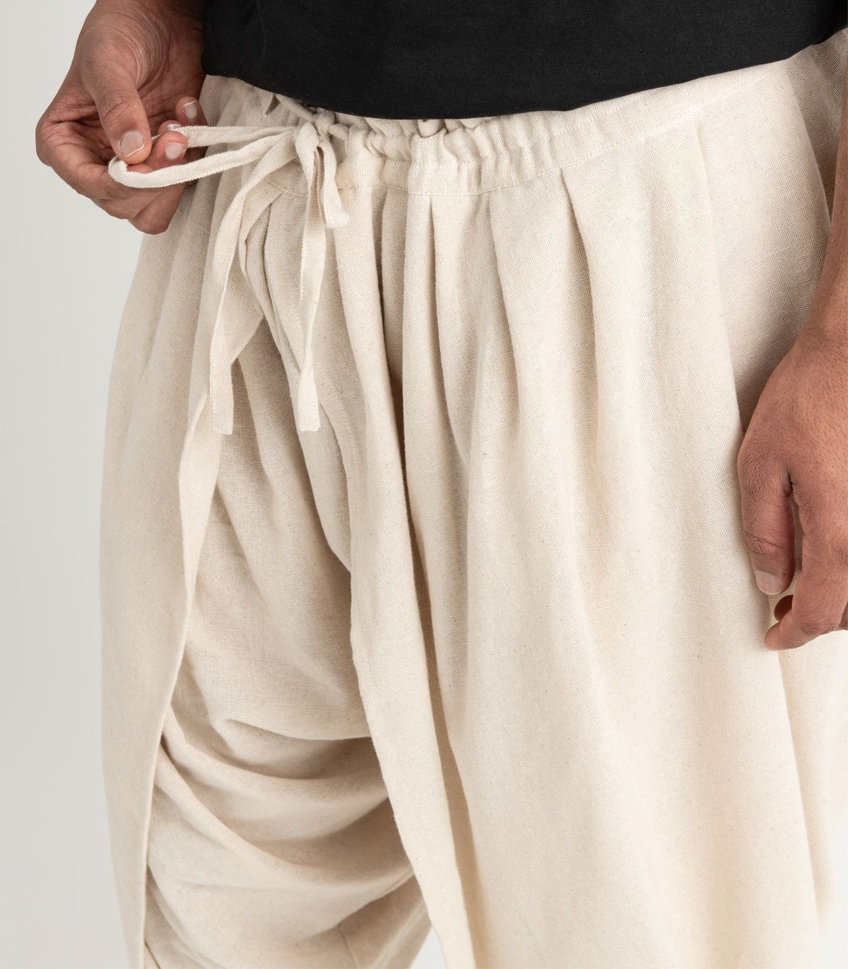 Organic Khadi Dhoti Pants - Natural