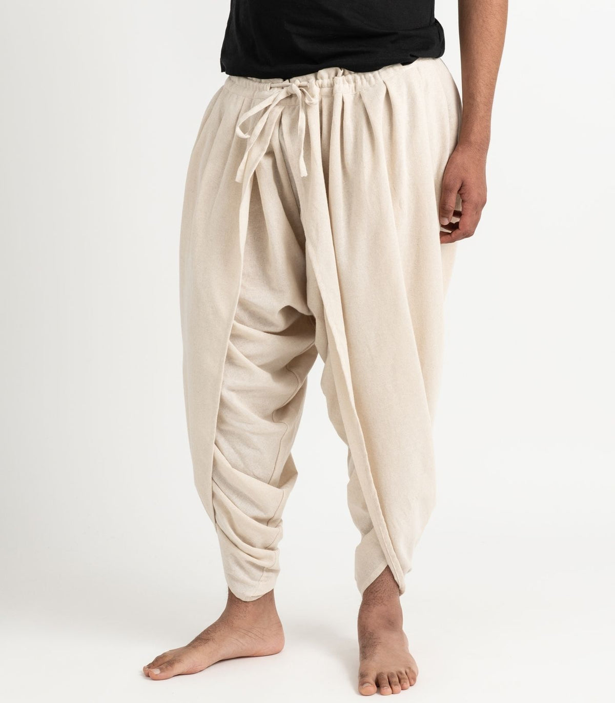 Organic Khadi Dhoti Pants - Natural