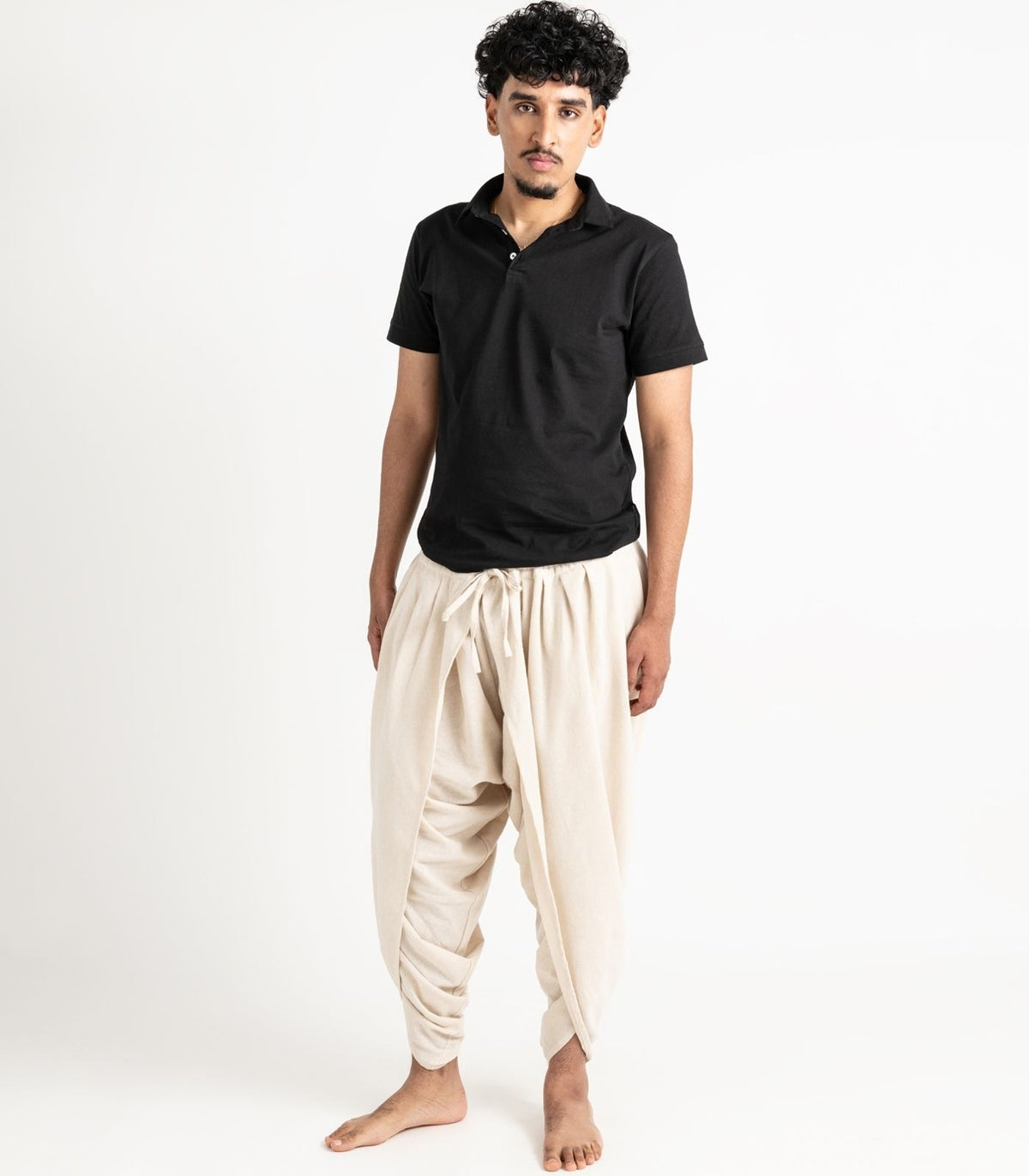 Organic Khadi Dhoti Pants - Natural