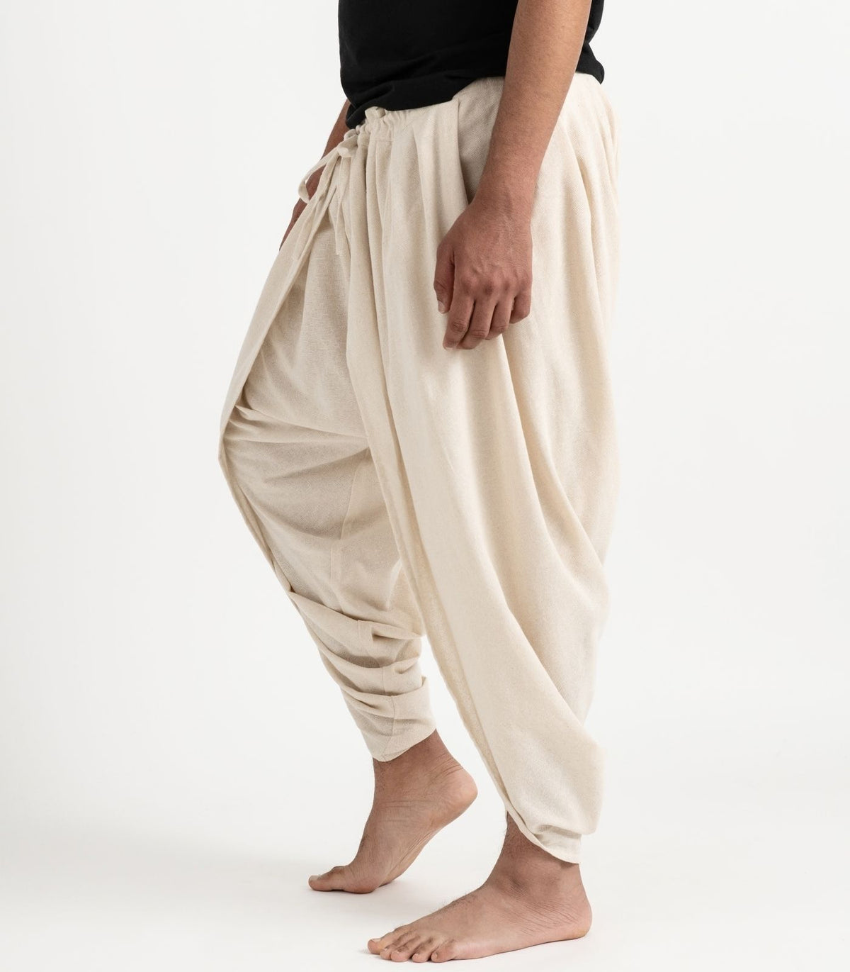 Organic Khadi Dhoti Pants - Natural