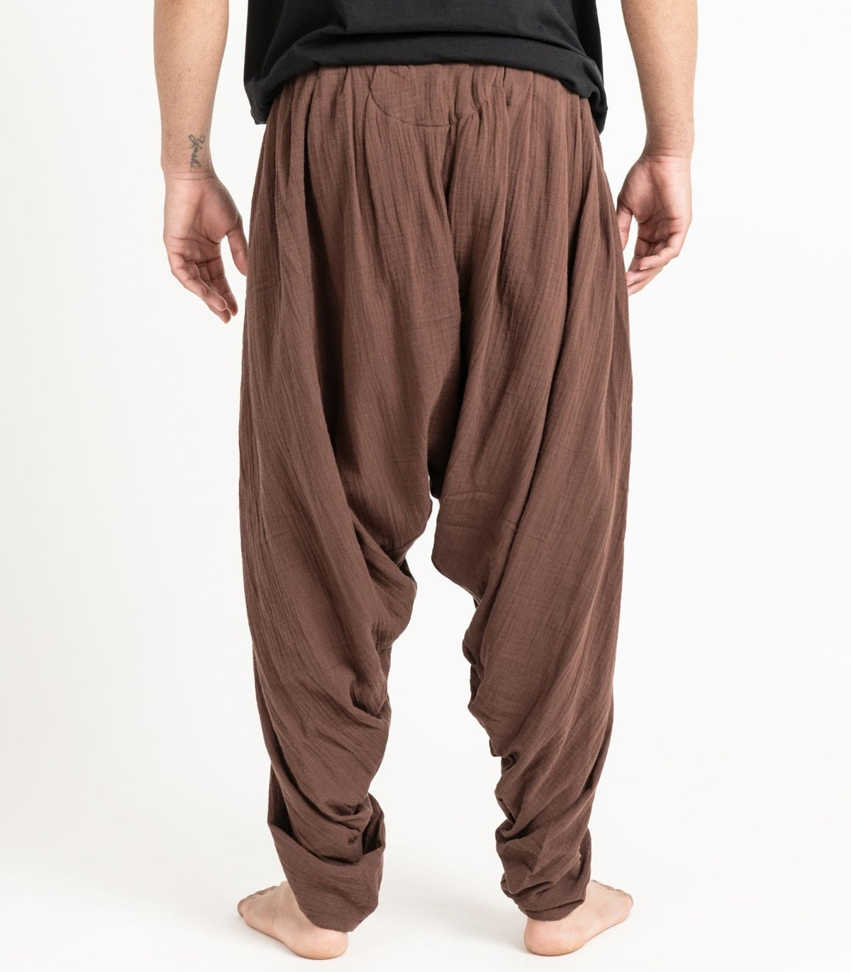 Organic Muslin Dhoti Pants - Chocolate