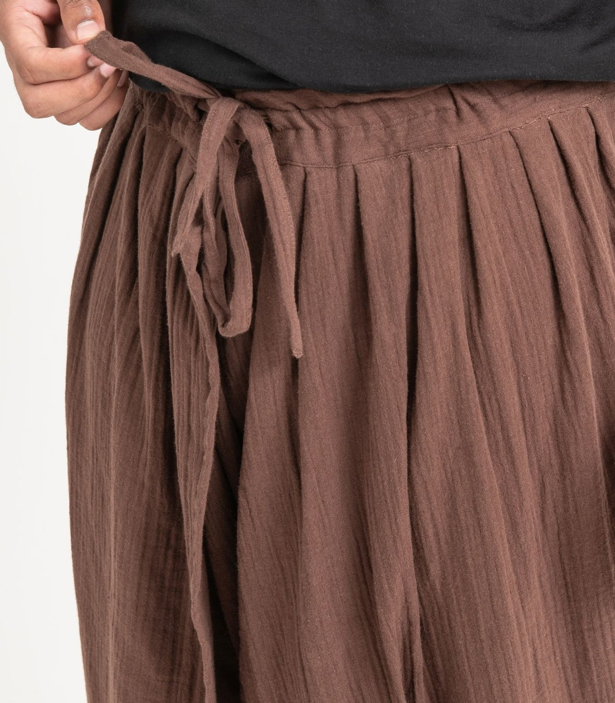 Organic Muslin Dhoti Pants - Chocolate