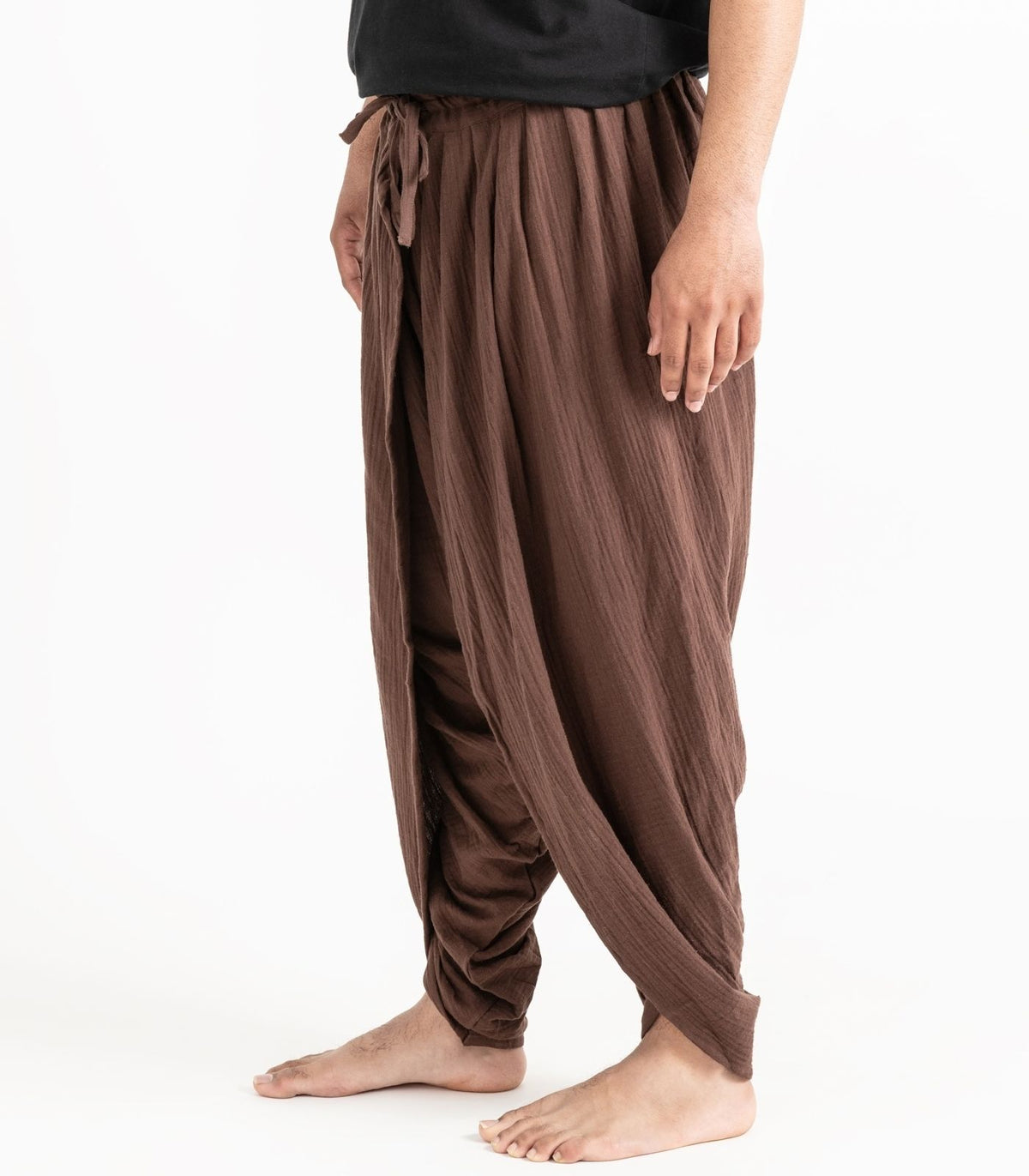 Organic Muslin Dhoti Pants - Chocolate