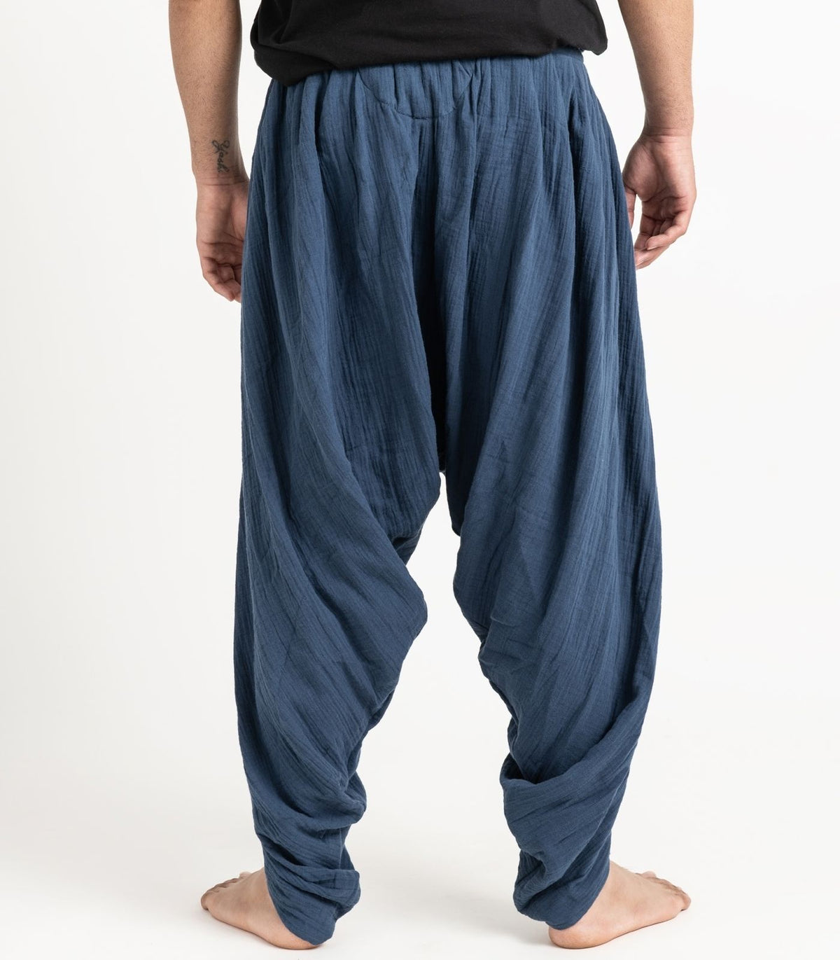 Organic Muslin Dhoti Pants - Indigo