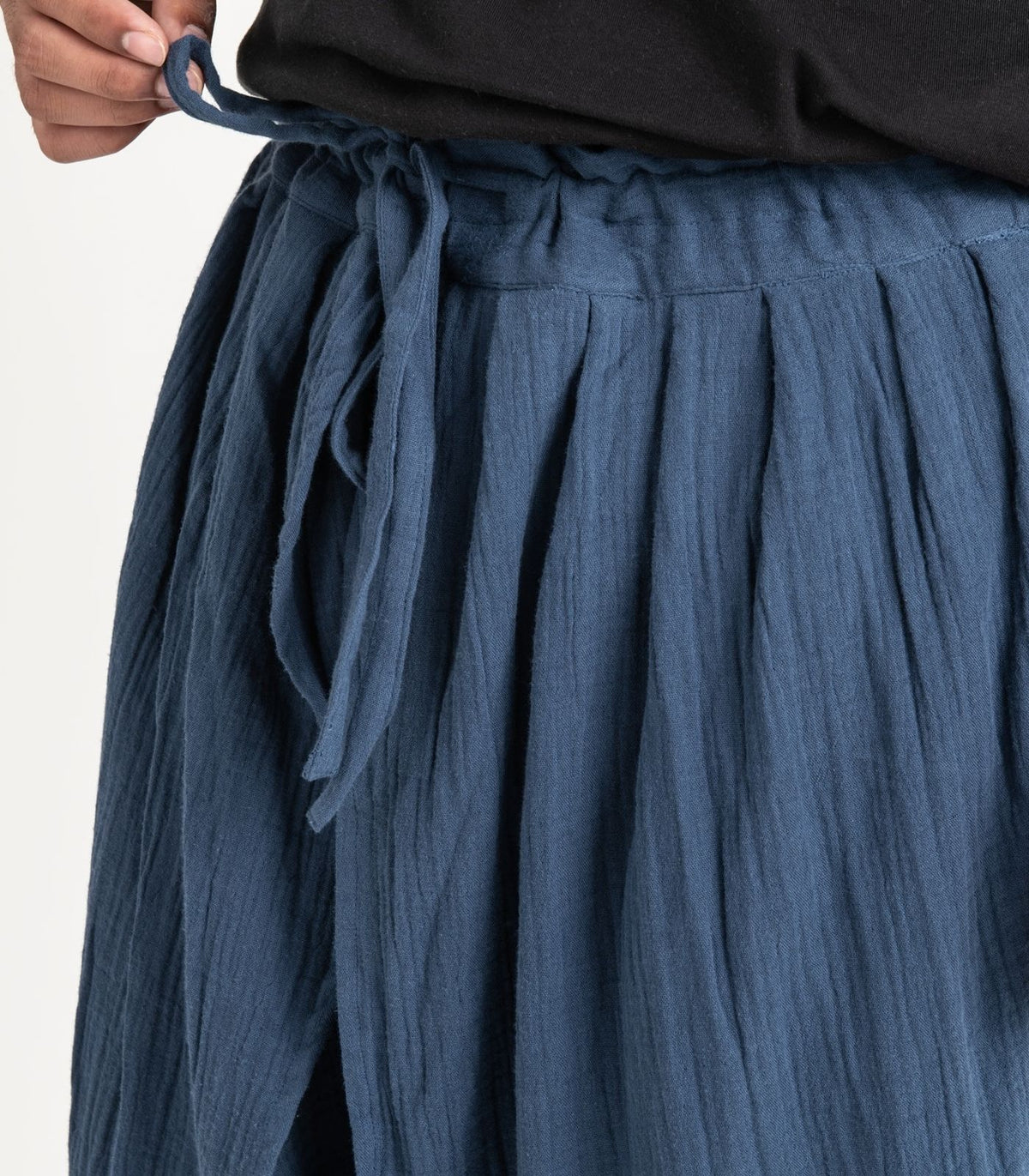 Organic Muslin Dhoti Pants - Indigo