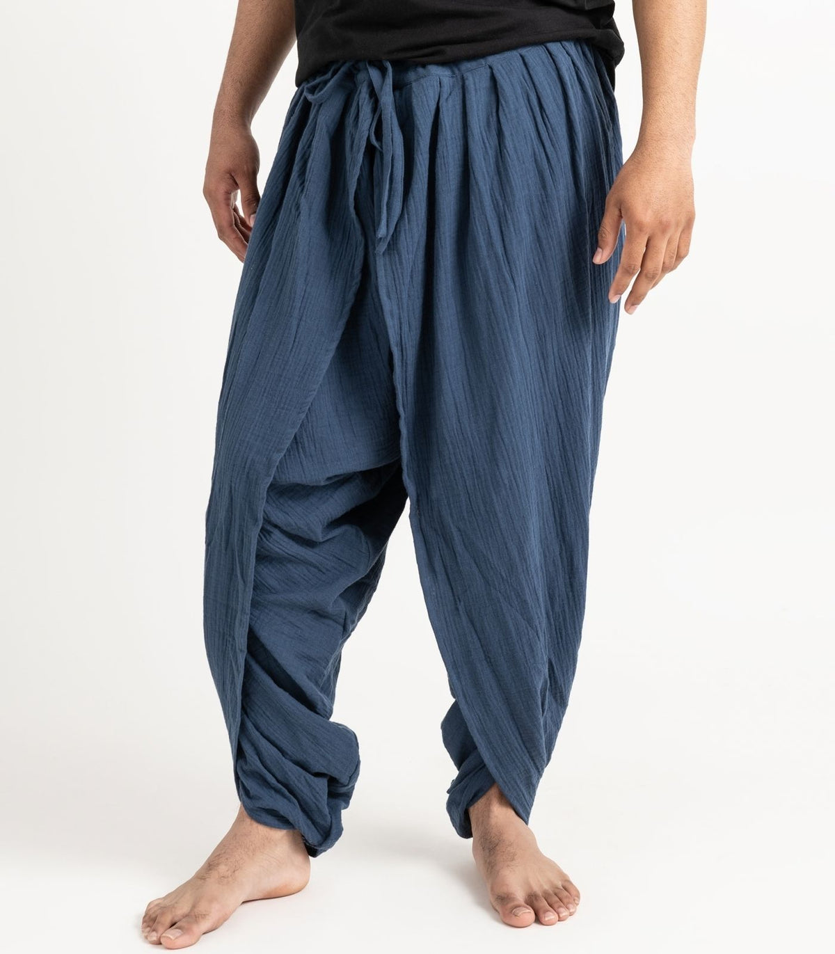 Organic Muslin Dhoti Pants - Indigo