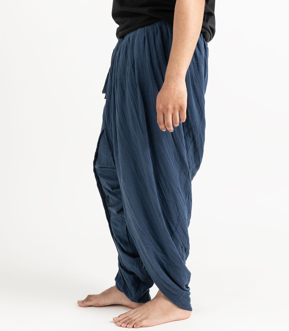 Organic Muslin Dhoti Pants - Indigo