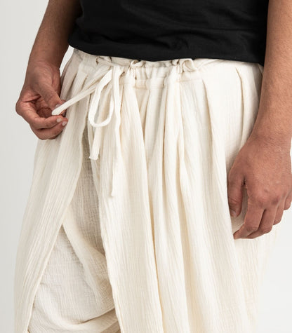 Organic Muslin Dhoti Pants - Natural