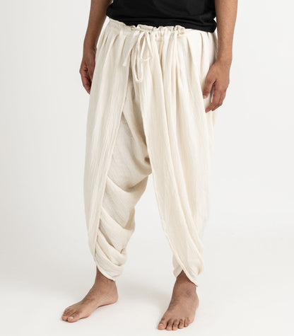 Organic Muslin Dhoti Pants - Natural