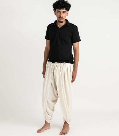 Organic Muslin Dhoti Pants - Natural