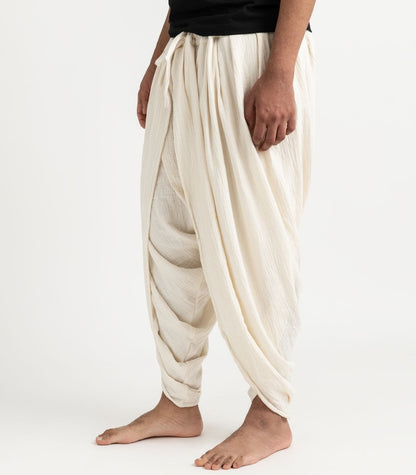 Organic Muslin Dhoti Pants - Natural