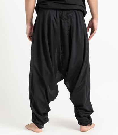Organic Voile Dhoti Pants - Black