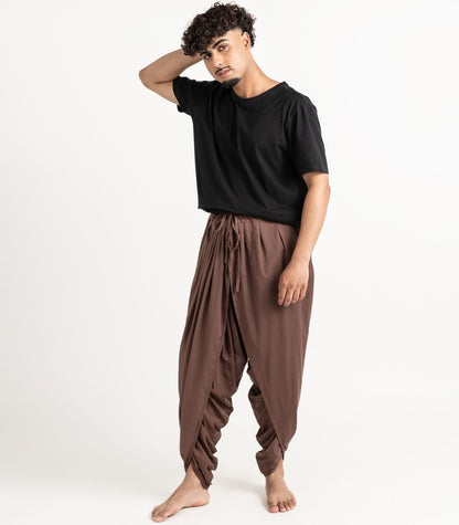 Organic Voile Dhoti Pants - Chocolate