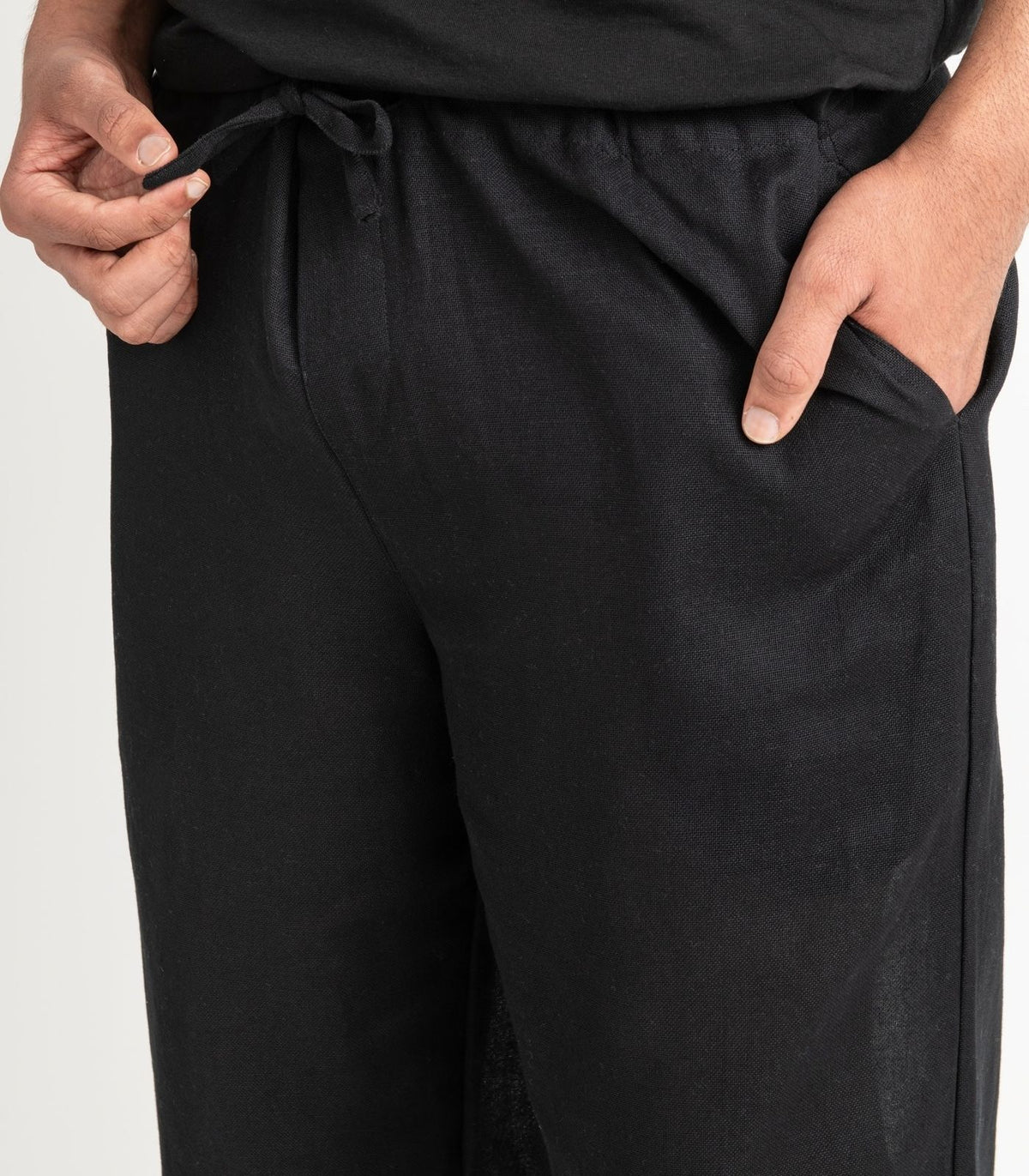 Men's Organic Khadi Kurta Pants - Black
