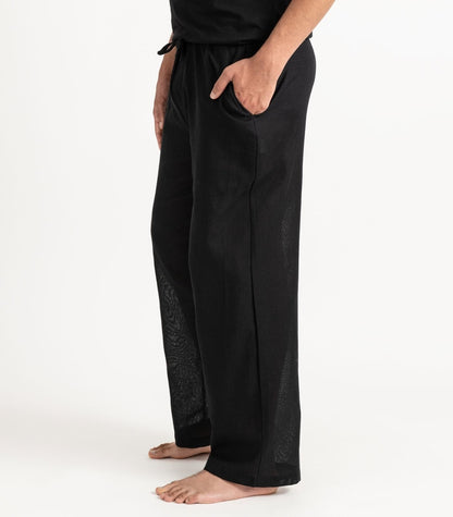 Men's Organic Khadi Kurta Pants - Black