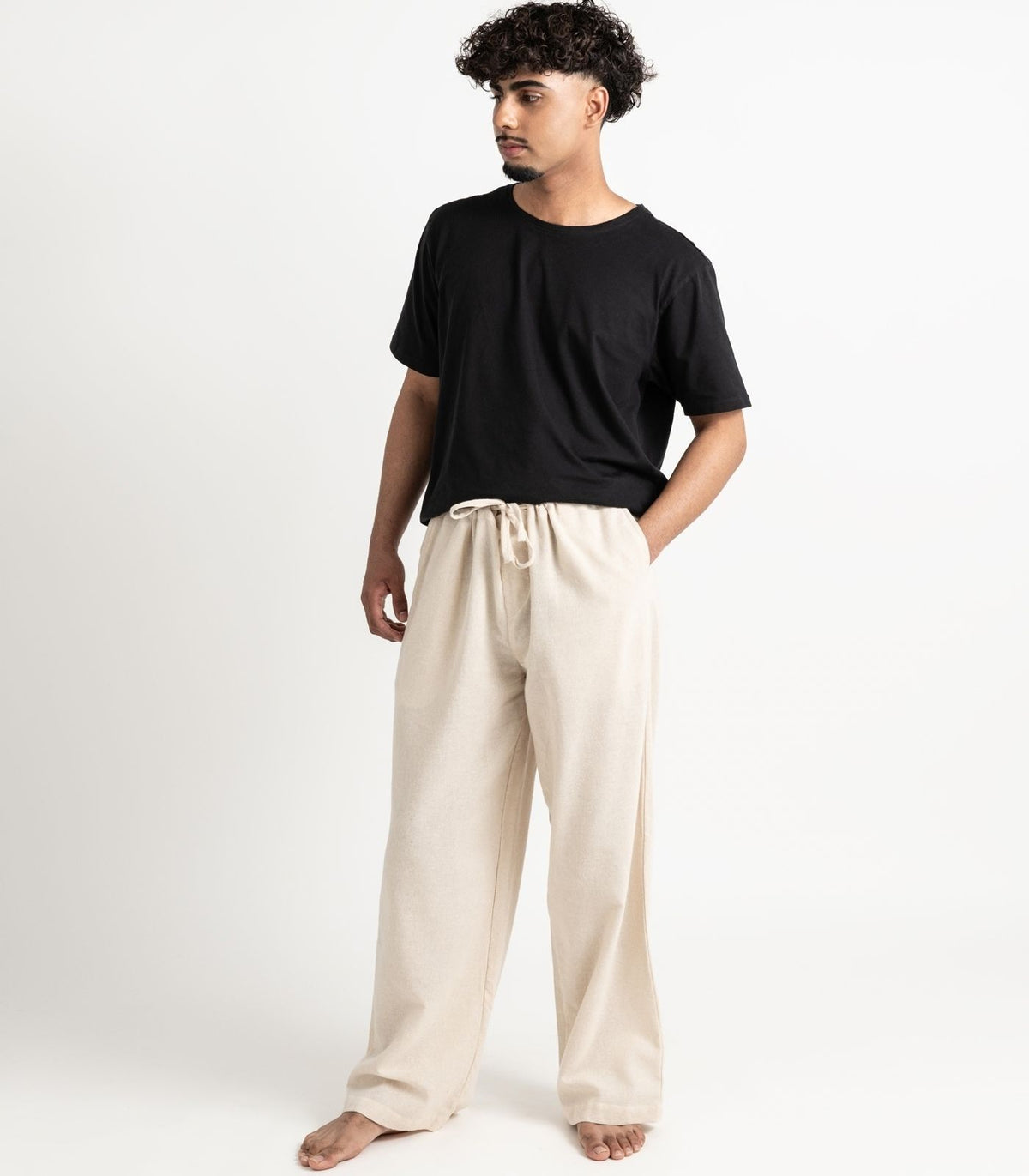 Men's Organic Khadi Kurta Pants - Natural