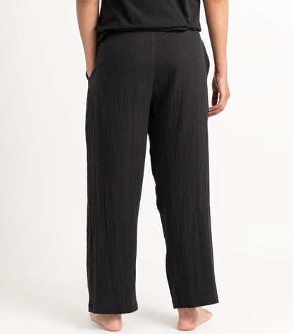 Men's Organic Muslin Kurta Pants - Black