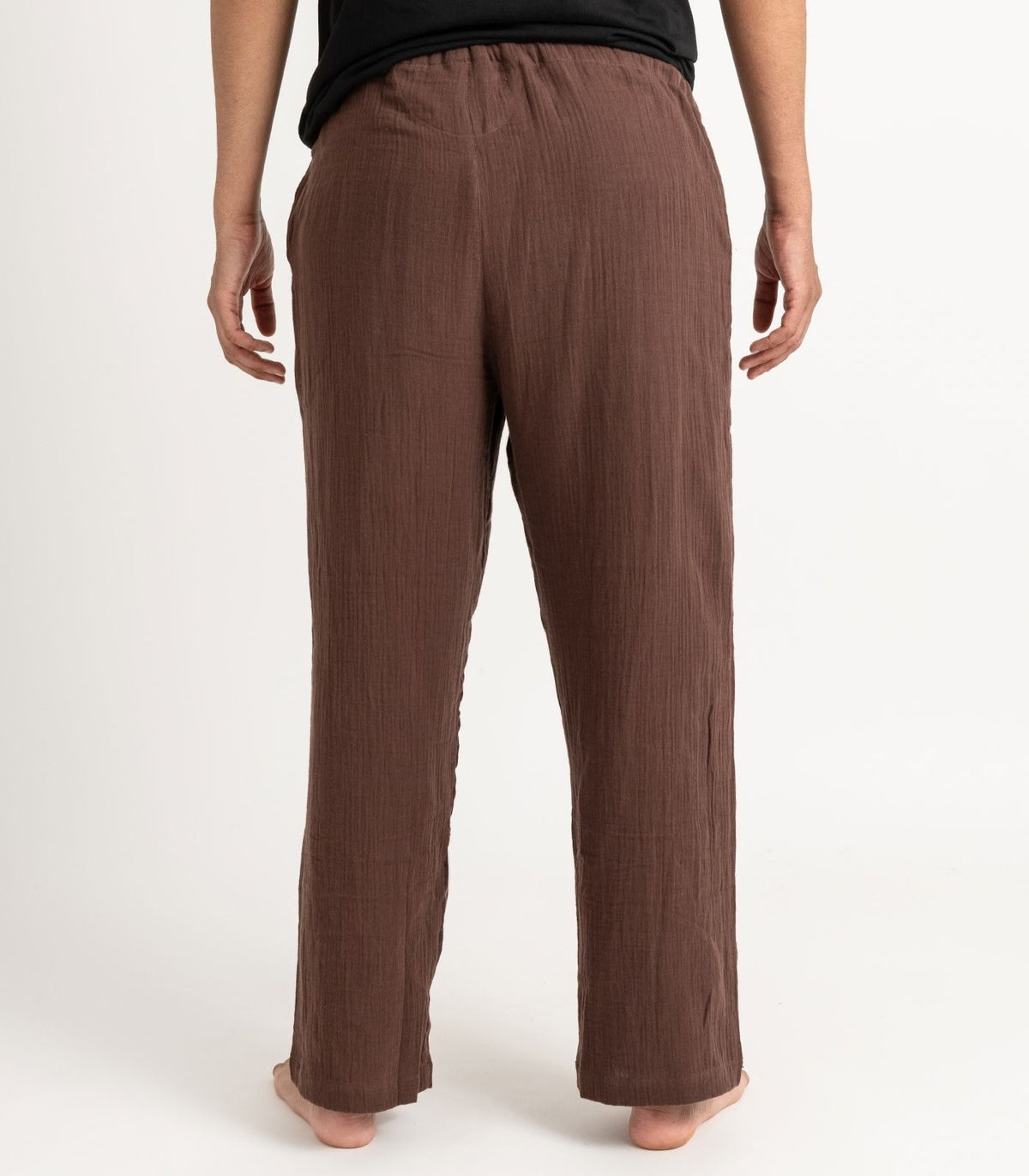 Men's Organic Muslin Kurta Pants - Chocolate