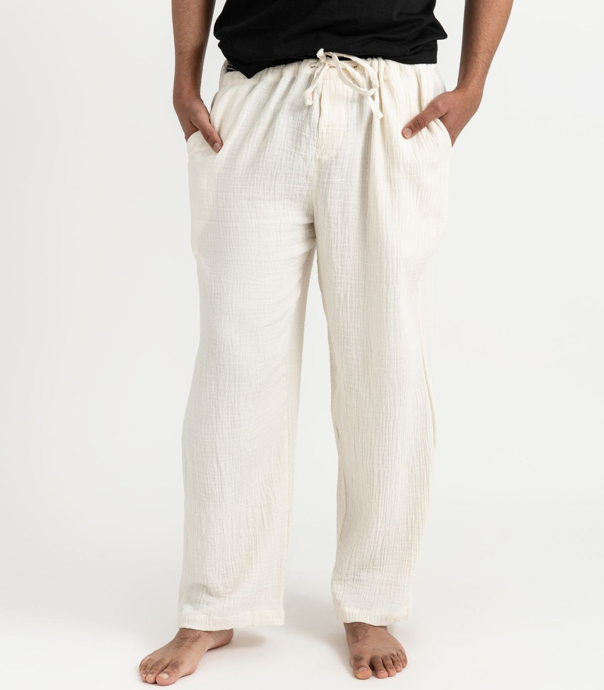 Men's Organic Muslin Kurta Pants - Natural 