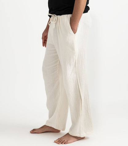 Men's Organic Muslin Kurta Pants - Natural 
