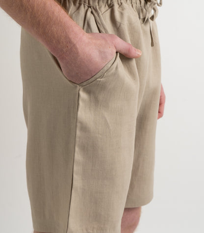 Men’s Organic Linen Lounge Shorts - Raw