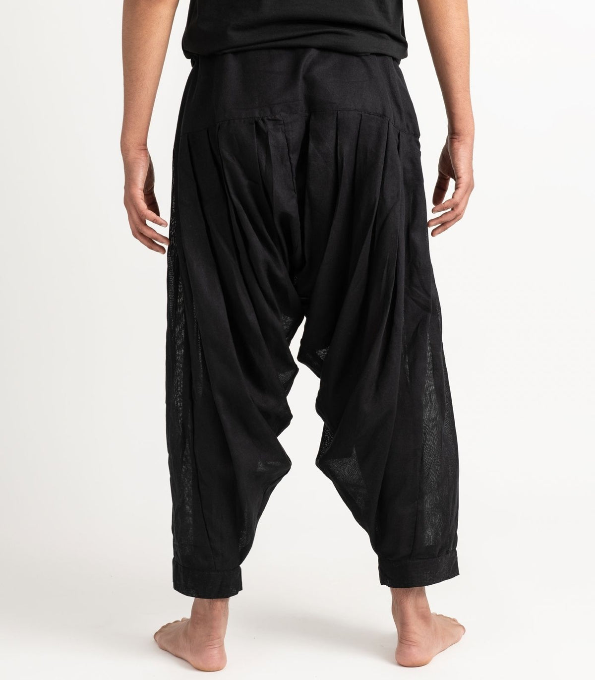 Organic Khadi Patiala Pants -Black