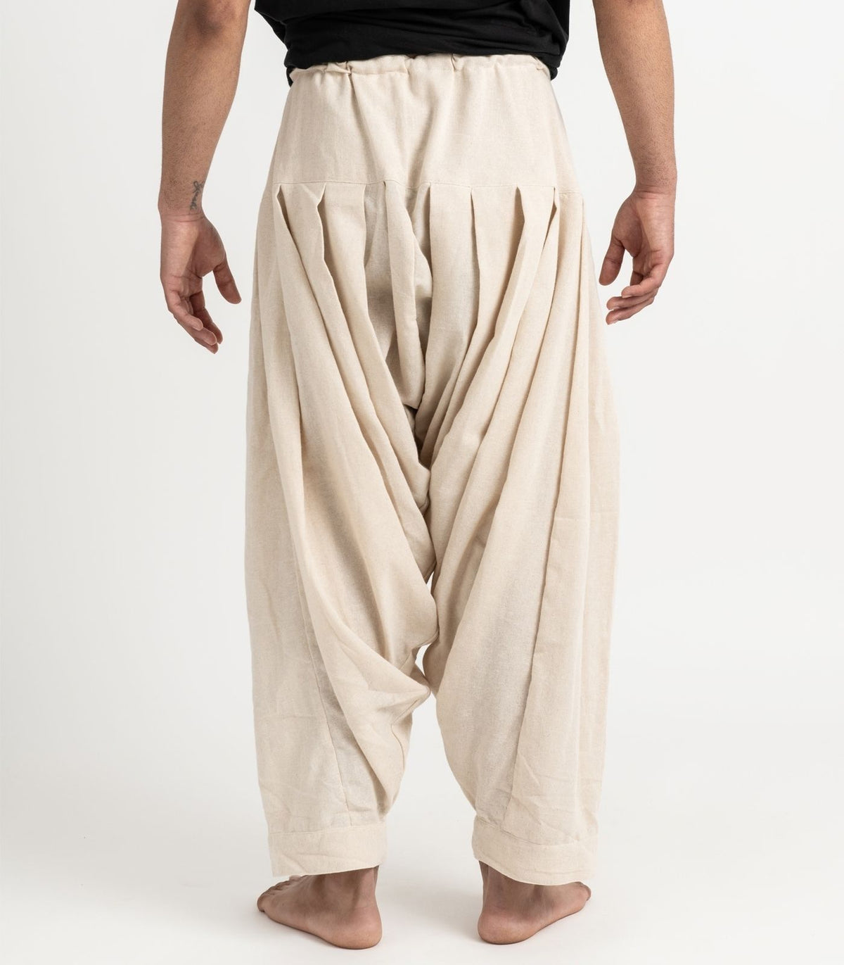 Organic Khadi Patiala Pants - Natural